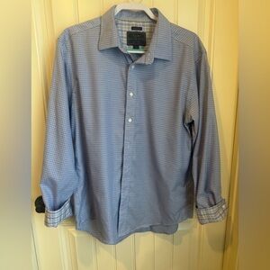 Jos A. Banks Reserve Men's Blue Checked Dress Shirt